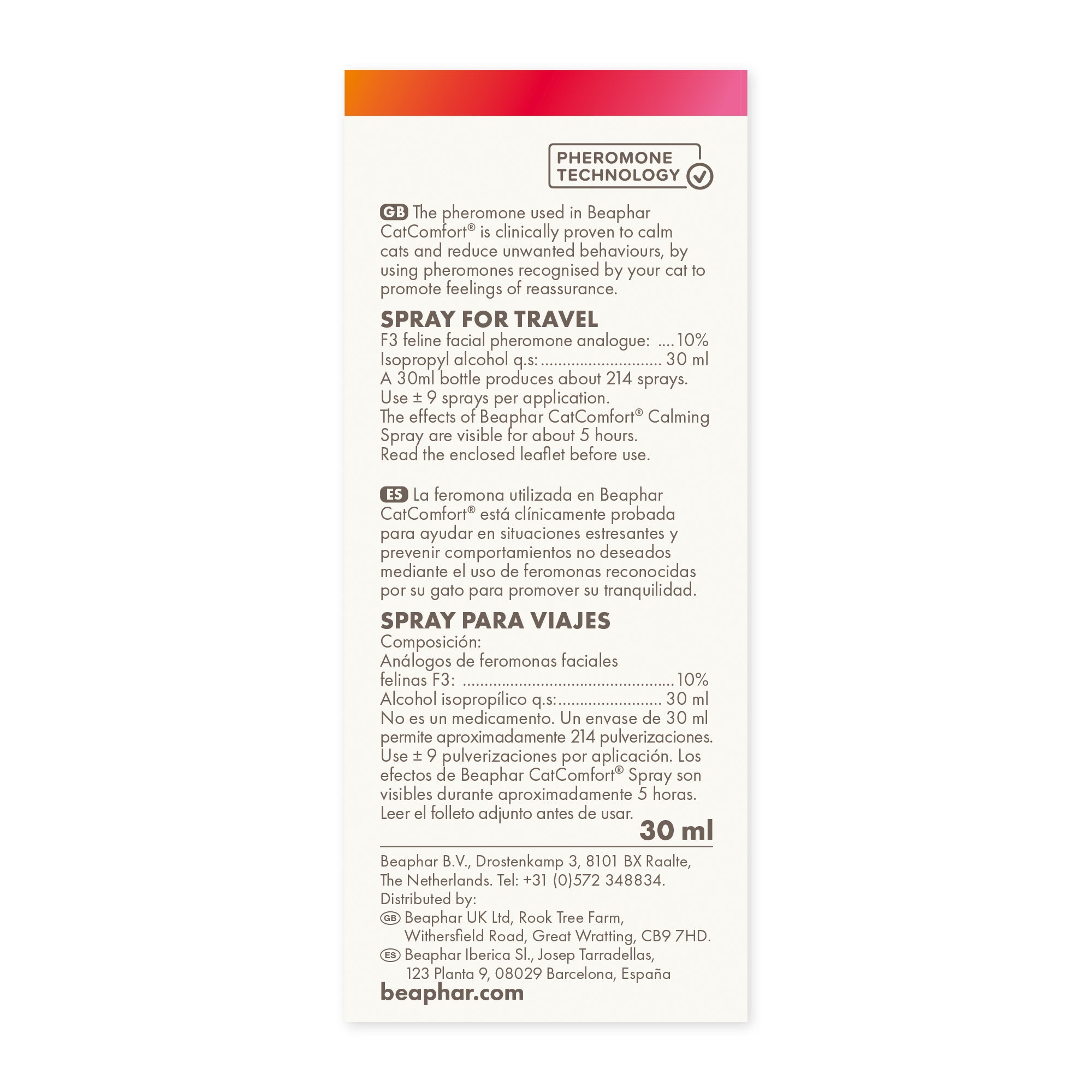 Beaphar CatComfort Calming Spray de Feromonas para gatos
