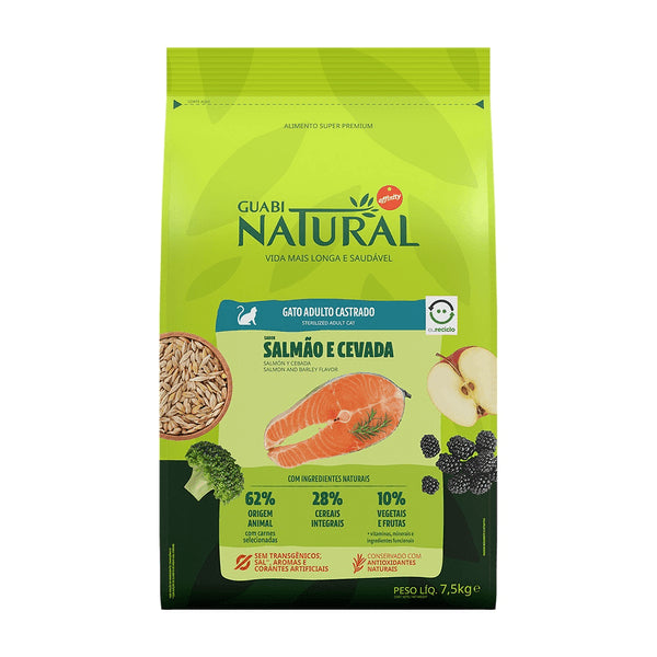 Guabi Natural Gato Adulto Castrado Salmón y Cebada