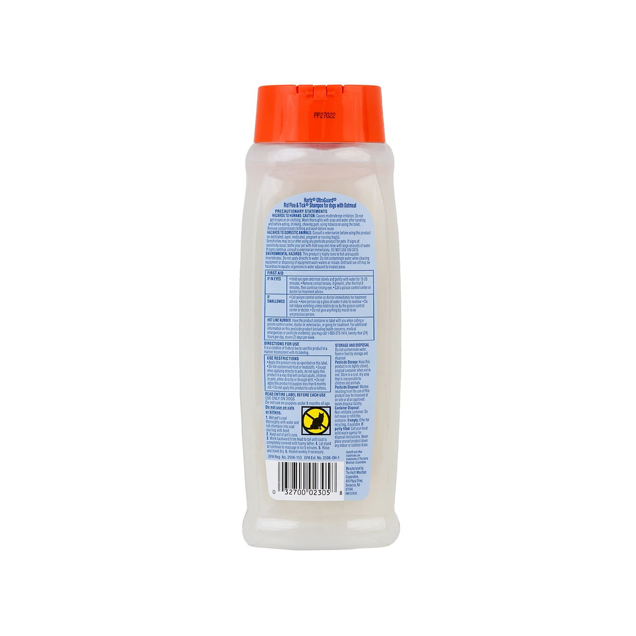Shampoo Hartz Ultra Guard Antipulgas de Avena 532ml