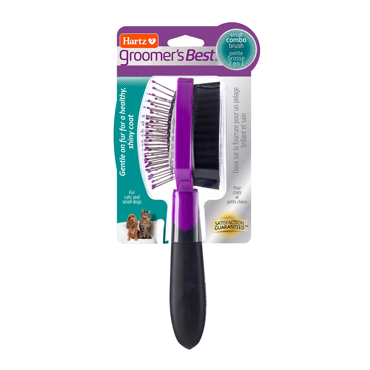 Hartz Combo Brush - Cepillo para gatos y perros de razas pequeñas