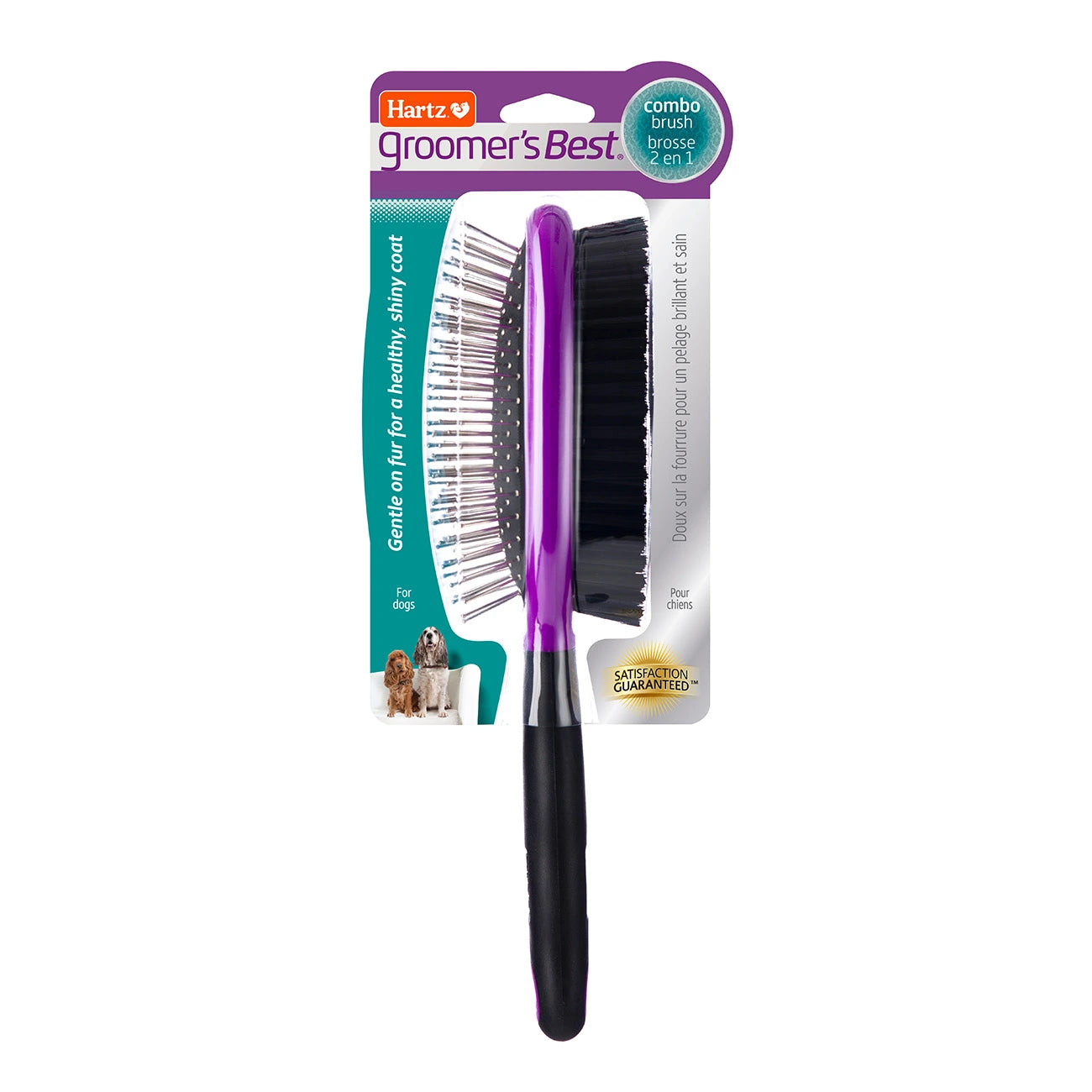 Hartz Combo Brush - Cepillo para perro de raza mediana / grande