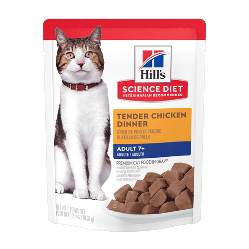 Hills SD Feline Tender Chicken Dinner Adult 7+ Pouch