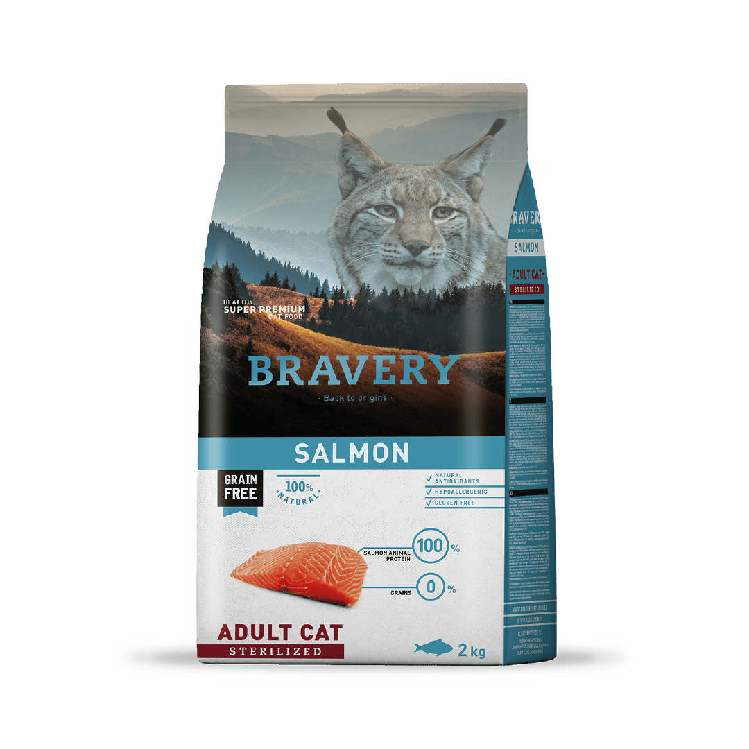 Bravery Grain-Free Adult Cat Sterilized Salmón