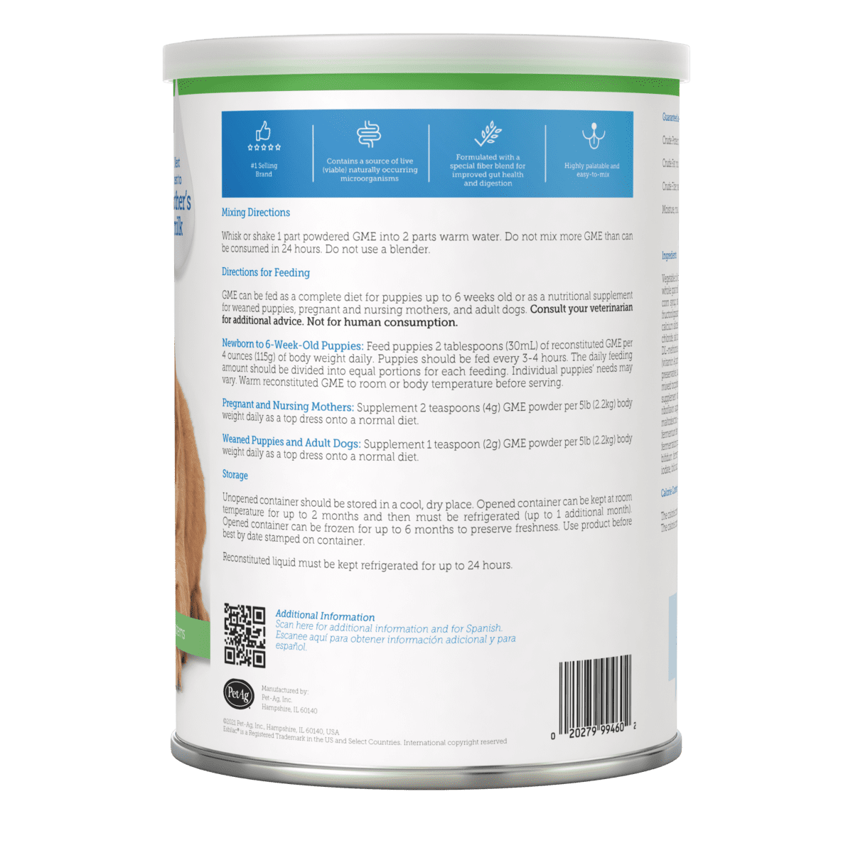 Pet Ag Esbilac Leche de Cabra en Polvo para Cachorros 340Gr