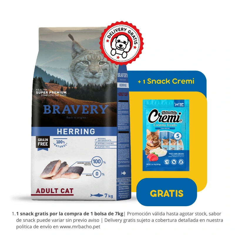 Bravery Grain-Free Adult Cat Herring