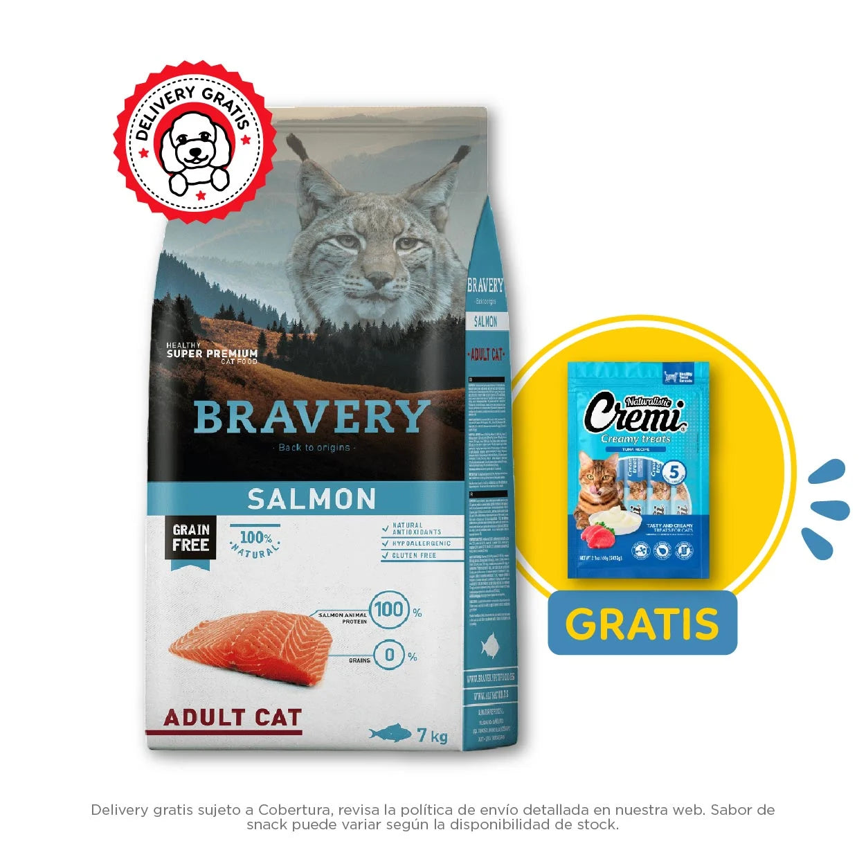 Bravery Grain-Free Adult Cat Salmón