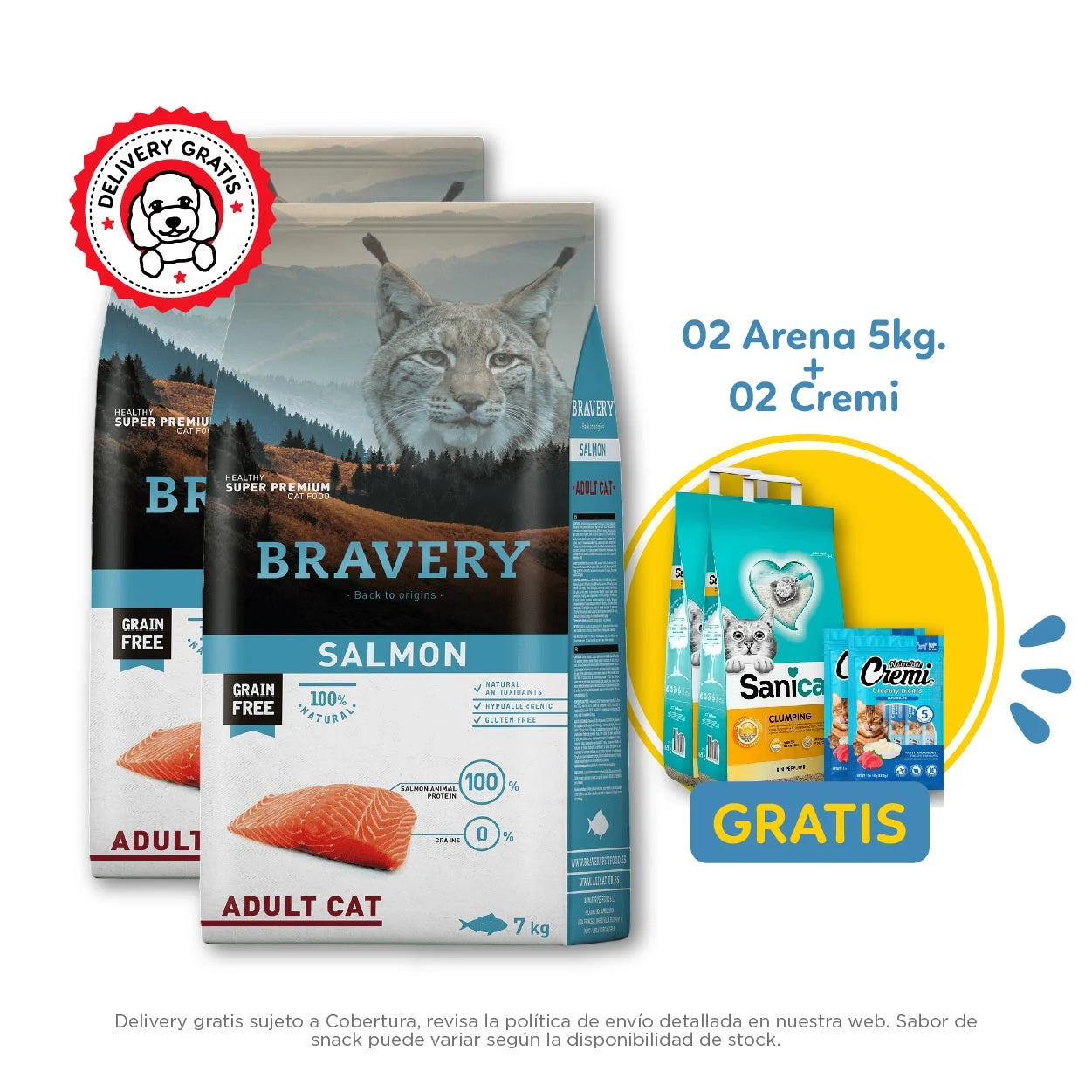 Bravery Grain-Free Adult Cat Salmón