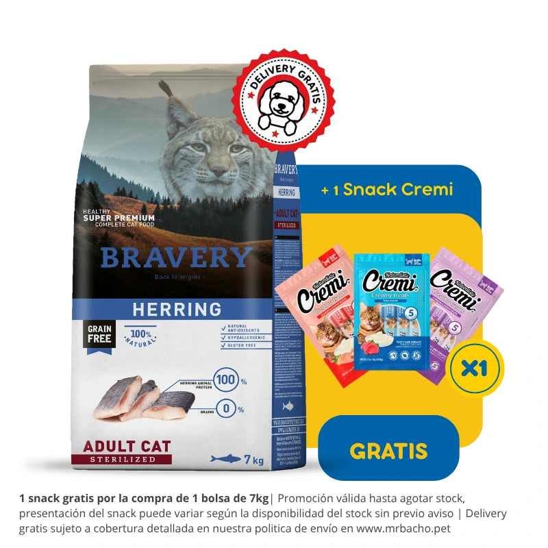 Bravery Grain-Free Adult Cat Sterilized Herring