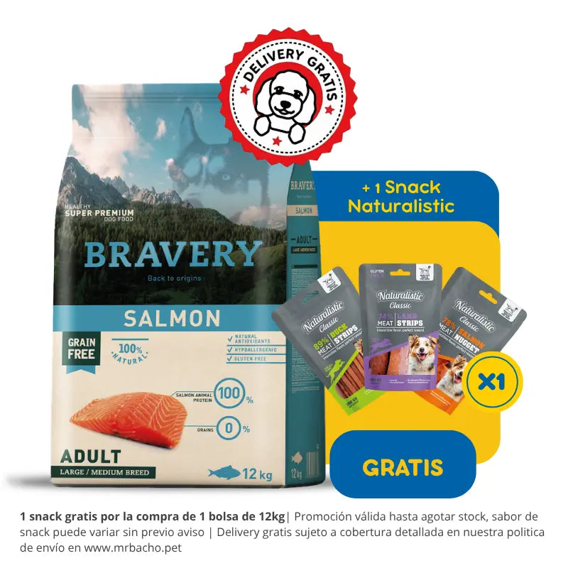 Bravery Grain-Free Adult Dog Medium / Large Salmon