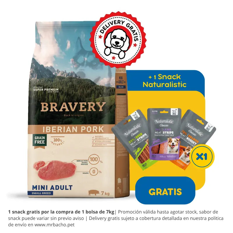Bravery Grain-Free Dog Mini Adult Small Breeds Iberian Pork