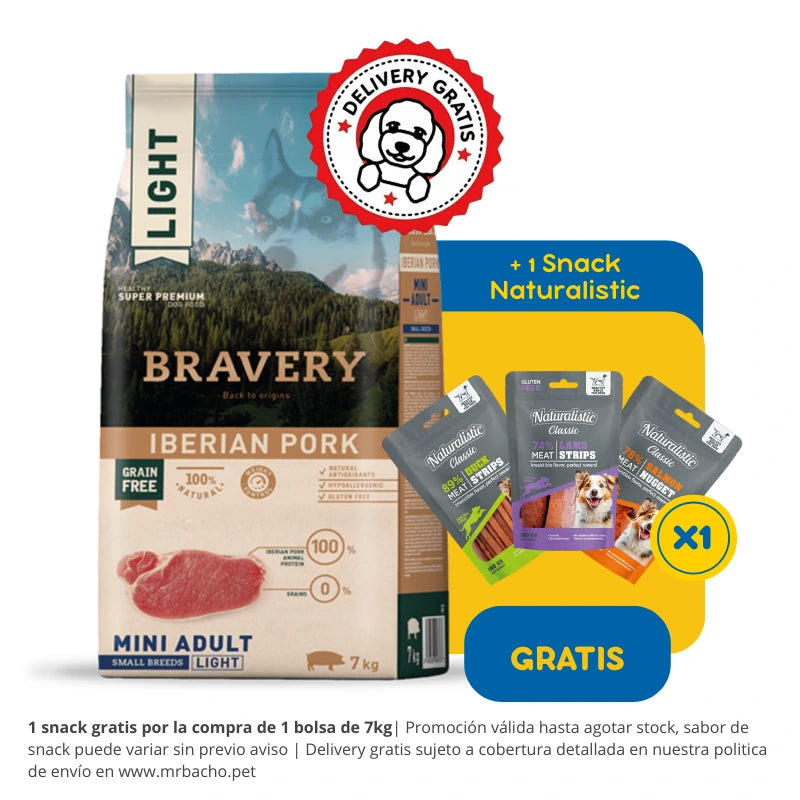 Bravery Grain-Free Dog Mini Adult Small Breeds Iberian Pork Light