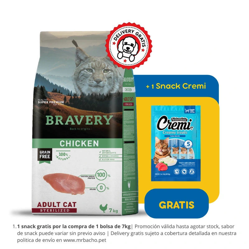 Bravery Grain-Free Adult Cat Sterilized Chicken