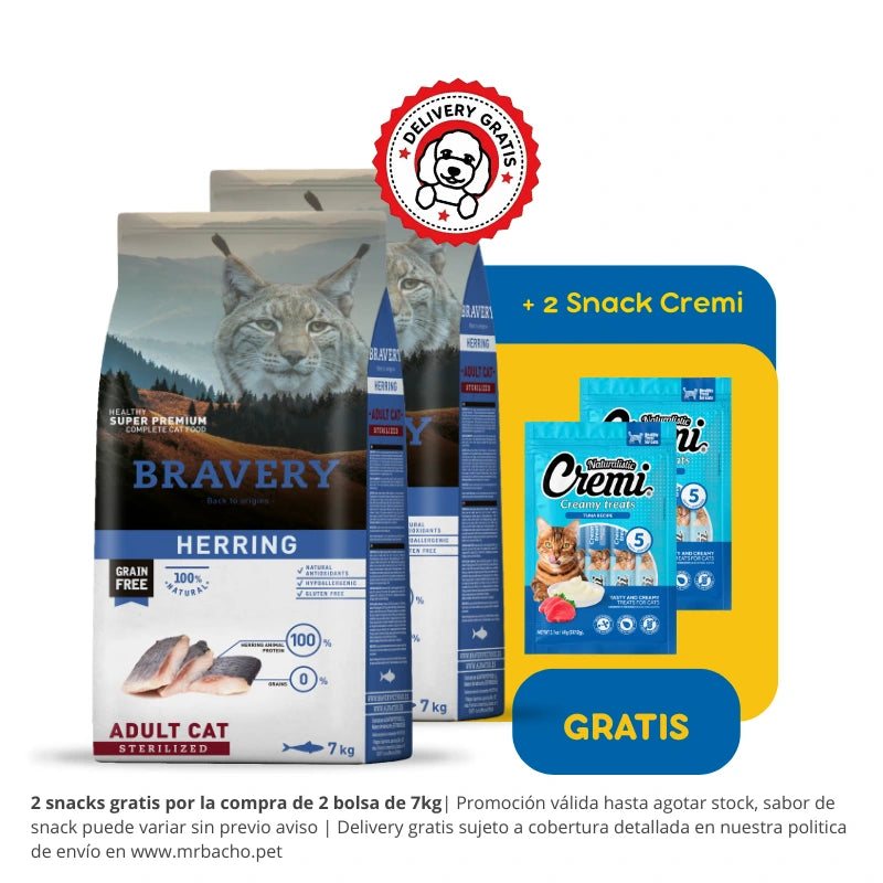 Bravery Grain-Free Adult Cat Sterilized Herring