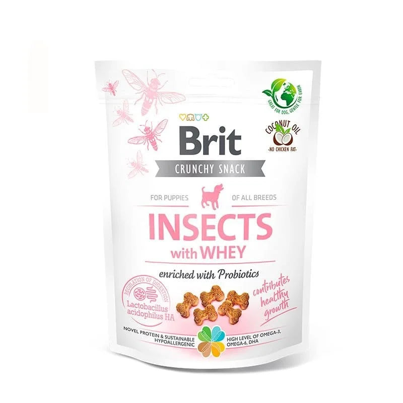 Brit Care Crunchy Snack de Insectos y suero de leche para cachorros