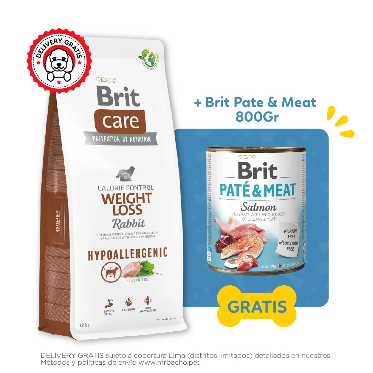 Brit Care Dog Hypoallergenic Weight Loss Rabbit