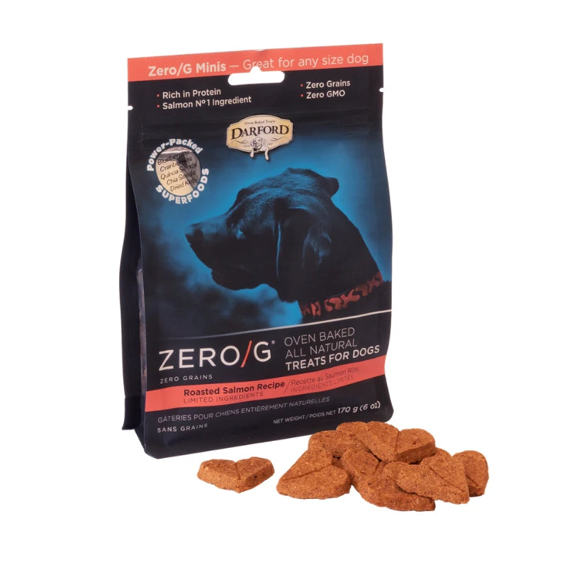 Darford Grain-Free Zero/G Minis Treats Receta de Salmón Asado para Perros