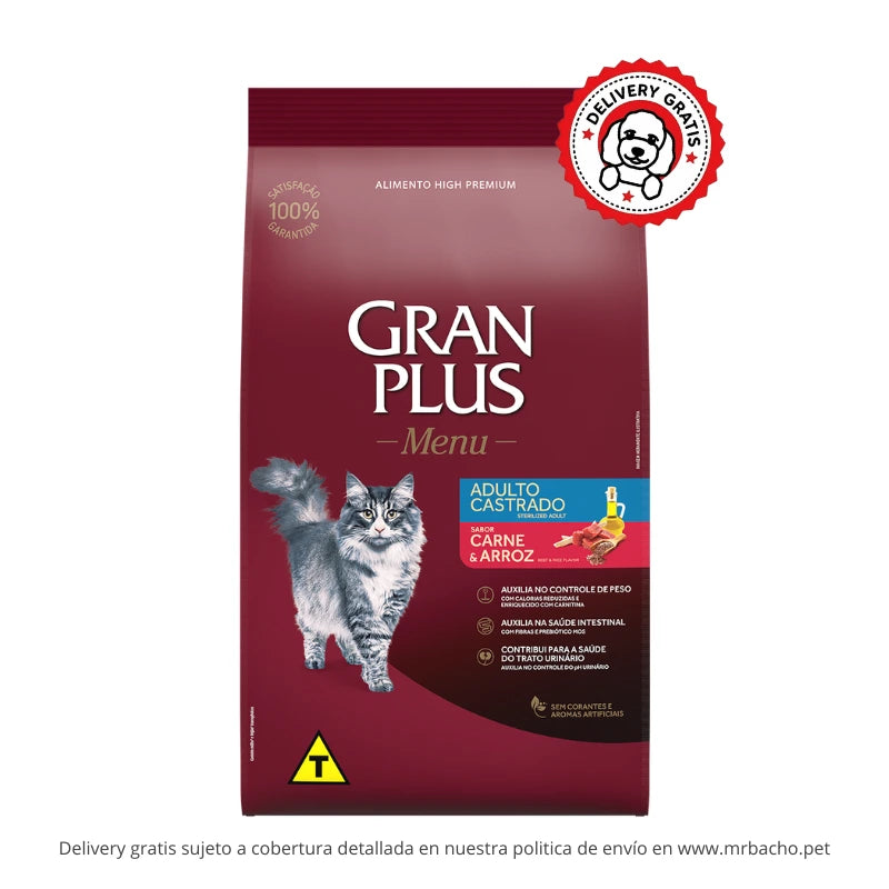 Gran Plus Gato Castrado Carne y Arroz