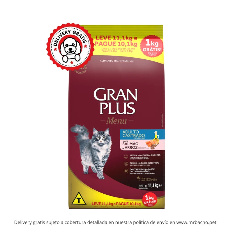 Gran Plus Gato Castrado Salmón y Arroz