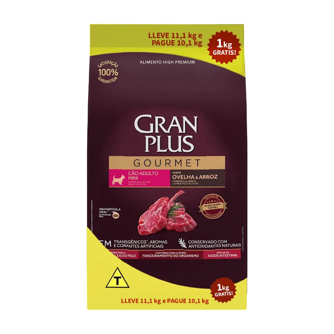 Gran Plus Gourmet Adulto Raza Mini y Pequeña Cordero y Arroz