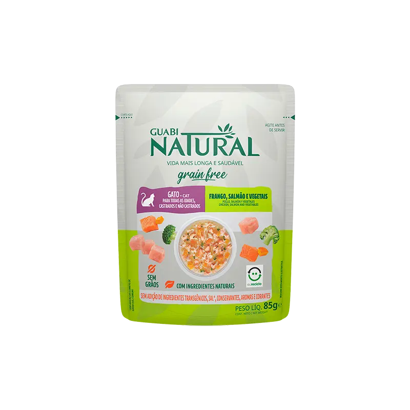 Guabi Natural Grain-Free Gatos Salmón y Vegetales Pouch