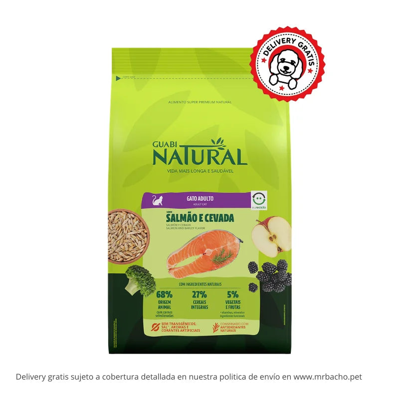 Guabi Natural Gato Adulto Salmón y Cebada