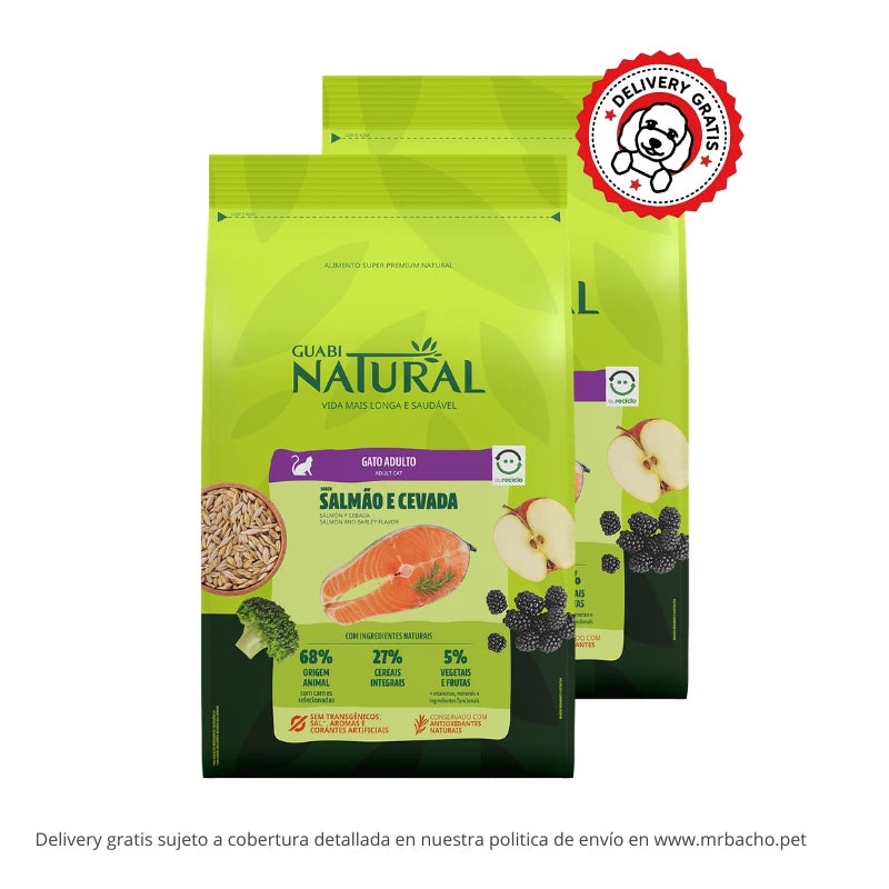 Guabi Natural Gato Adulto Salmón y Cebada