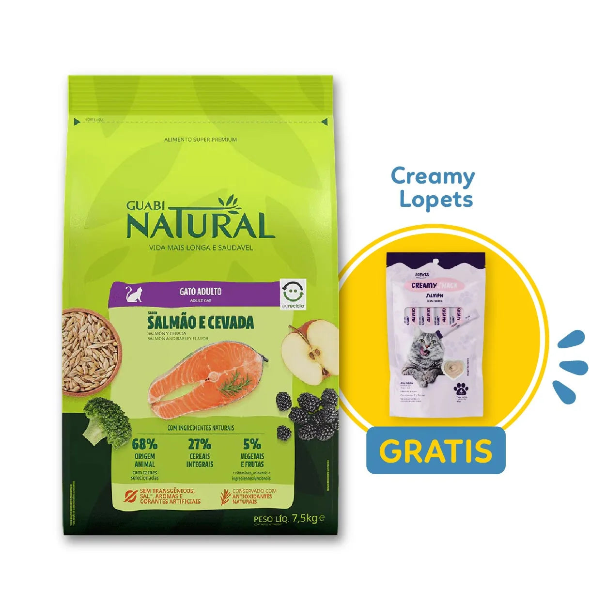 Guabi Natural Gato Adulto Salmón y Cebada