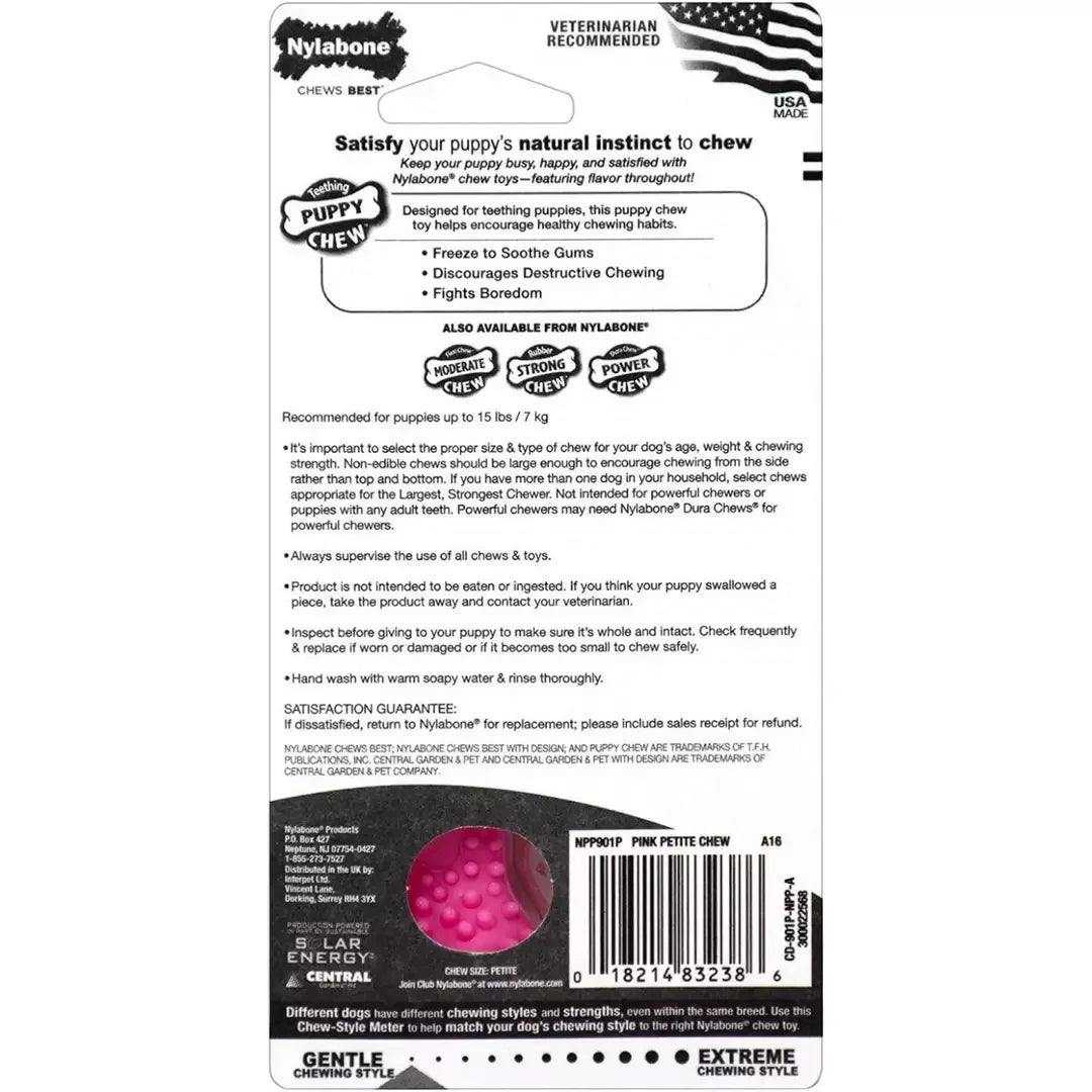 Nylabone Puppy Chew Best - Juguete masticable texturizado para cachorros en etapa de dentición sabor pollo