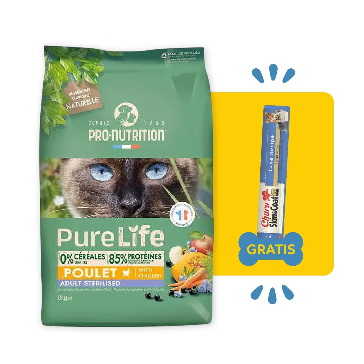 Pure Life Grain-Free Gatos Adultos Esterilizados Pollo