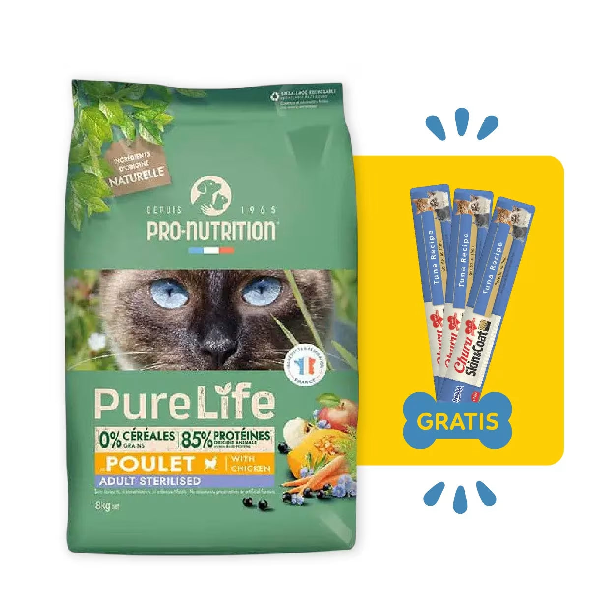 Pure Life Grain-Free Gatos Adultos Esterilizados Pollo