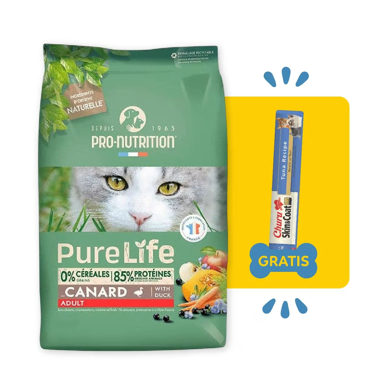 Pure Life Grain-Free Gatos Adultos Pato