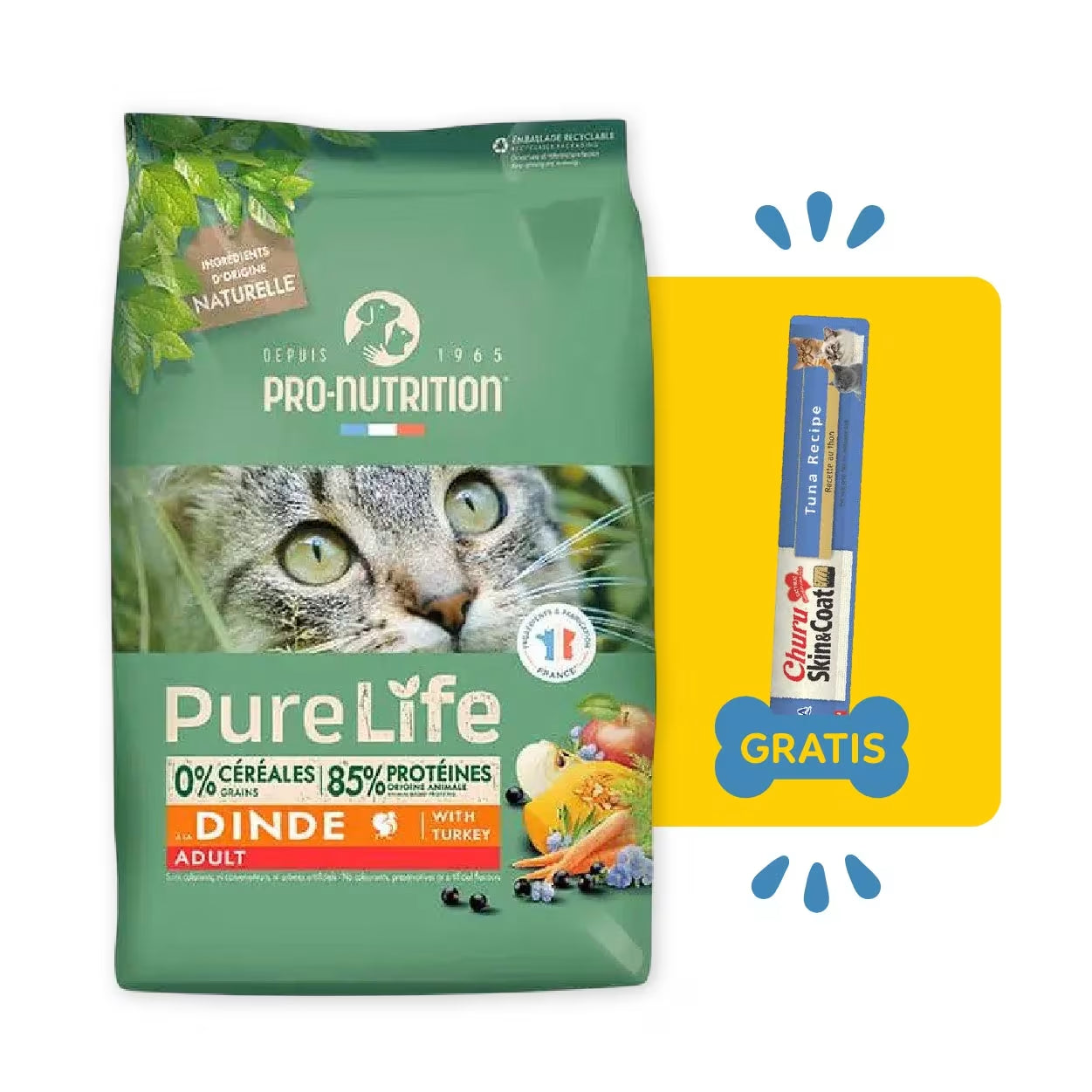 Pure Life Grain-Free Gatos Adultos Pavo