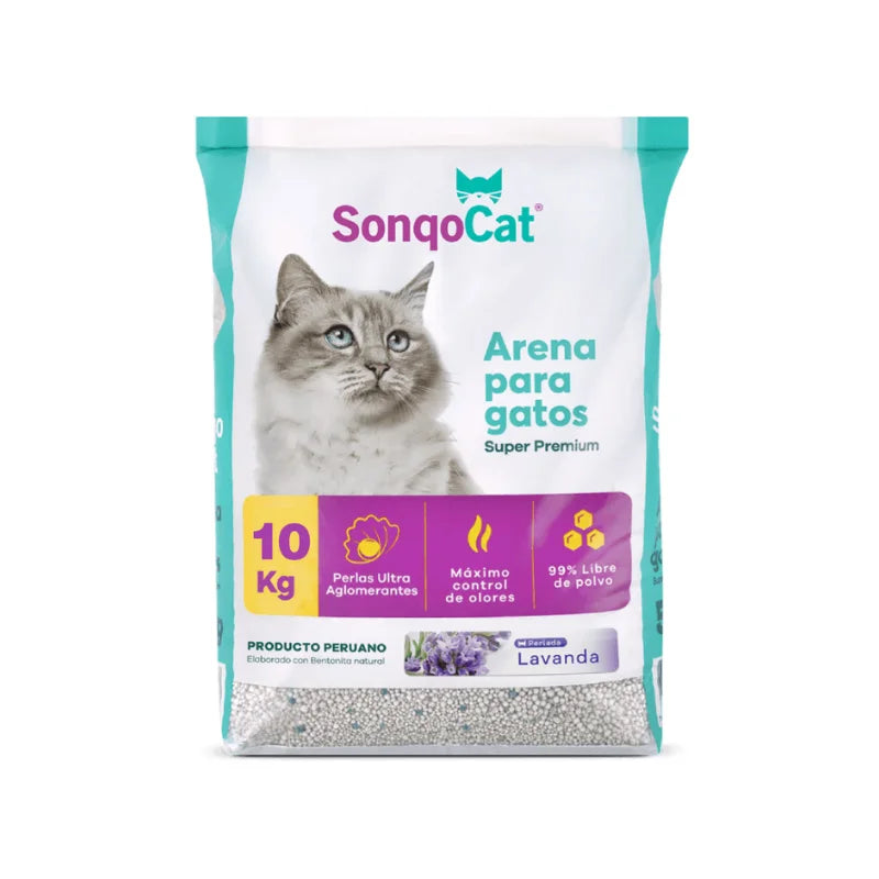 Sonqo Cat Arena Perlada con Aroma a Lavanda para gatos