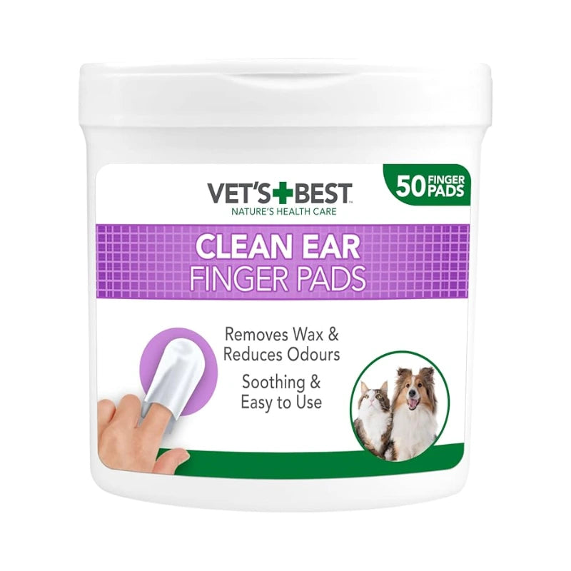 Vet's Best Clean Ear Finger Pads - Toallitas dactilares de Limpieza de oído para Perros