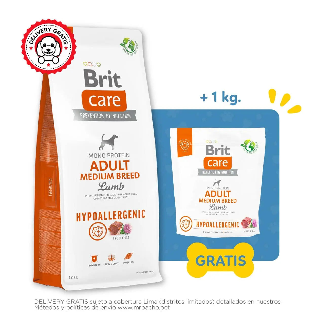 Brit Care Dog Hypoallergenic Adult Medium Breed Lamb