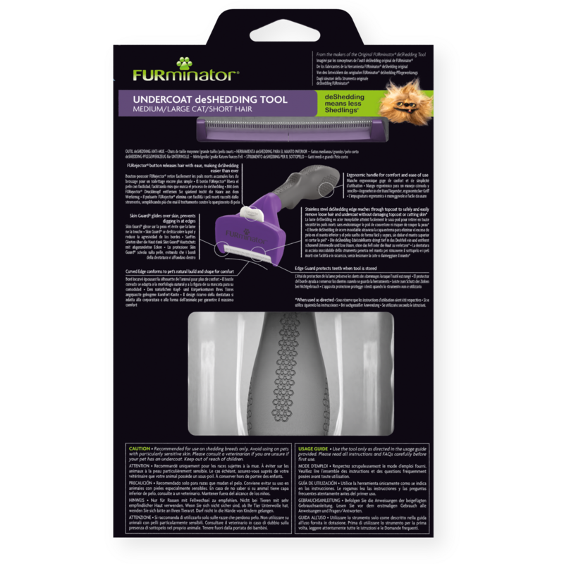 FURminator Undercoat deShedding para gatos medianos y grandes de pelo corto