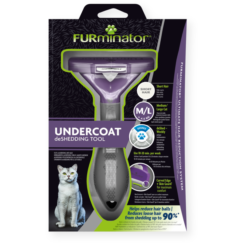 FURminator Undercoat deShedding para gatos medianos y grandes de pelo corto