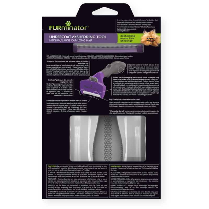 FURminator Undercoat deShedding para gatos medianos y grandes de pelo largo